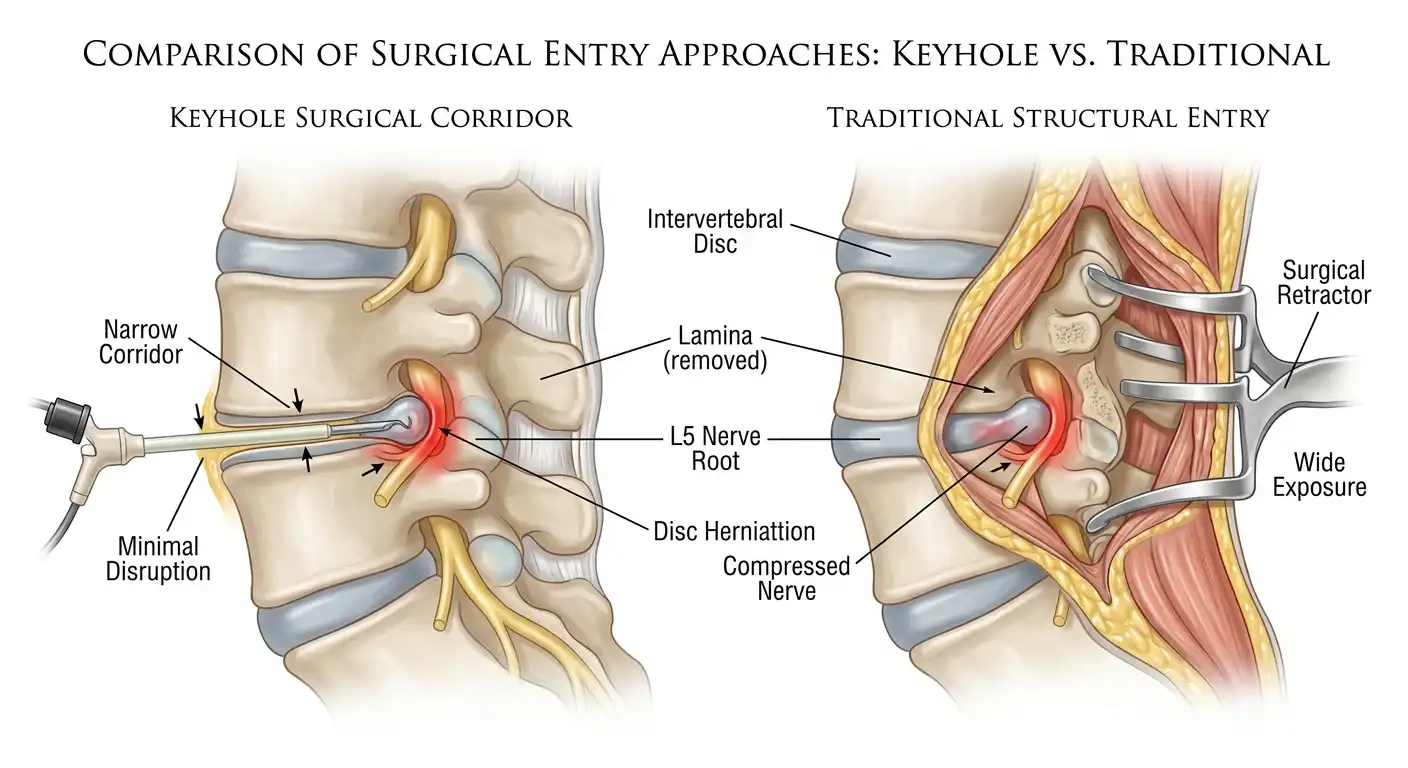 Narrow Keyhole Surgical Corridor